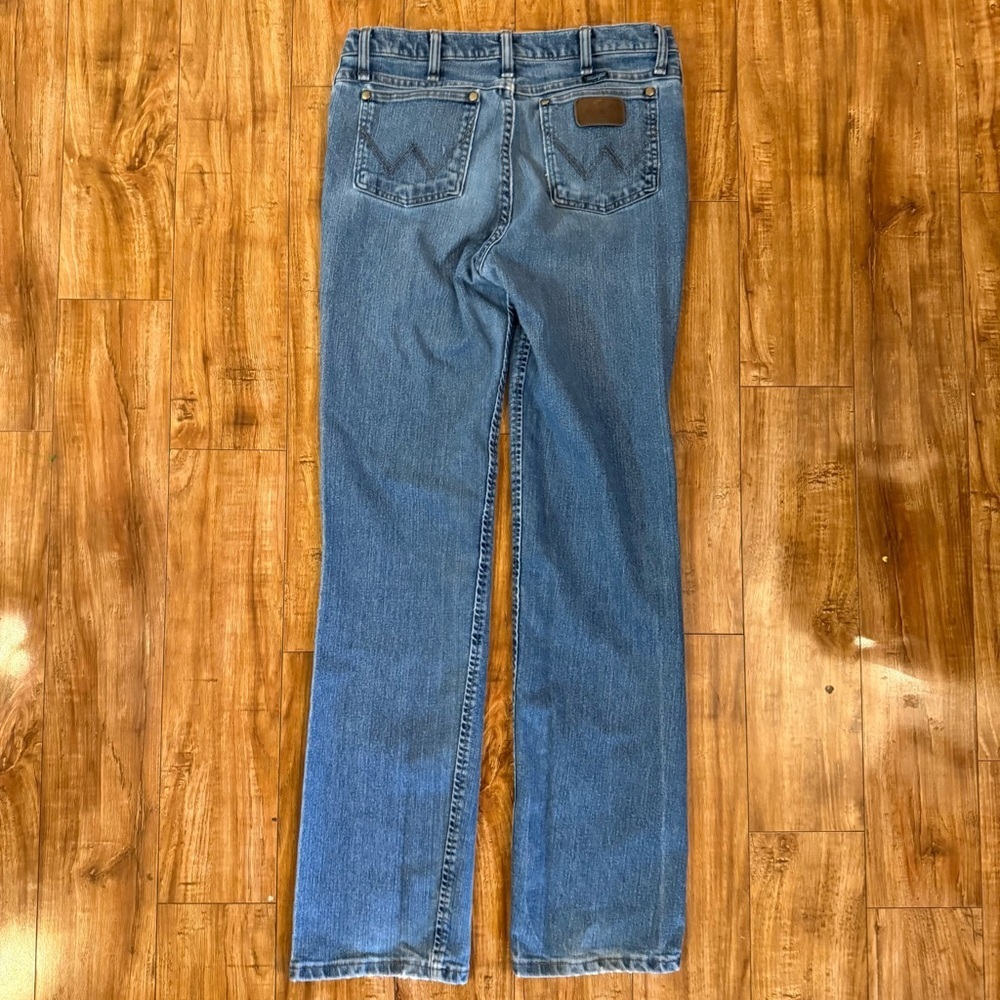 WRANGLER Men’s Blue Cowboy Bootcut Jeans Size 30x36 - Picture 8 of 12